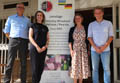 Marc Bludau (zfh), Dr. Hanna Schühle (Director), Christine Berthold (Partnerschaftsverein), Prof. Dr. MJ Lehmann (TH Bingen) (v.l.n.r.)